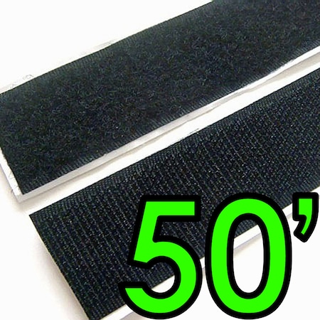 Electriduct Reclosable Fastener, Rubber Adhesive, 50 ft, 1 in W, Black AT-SETH-1K-50